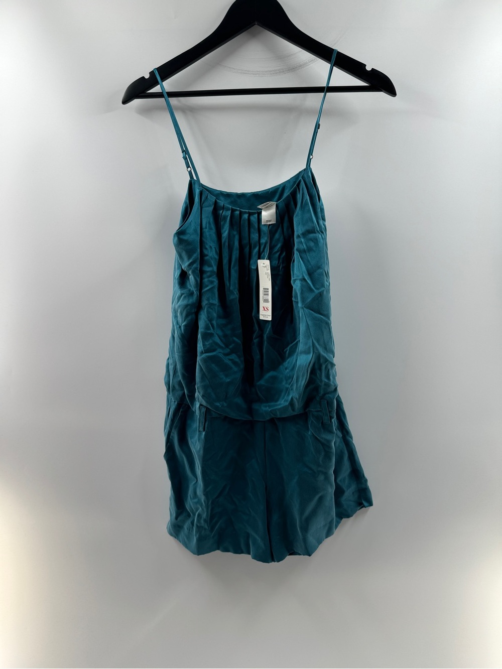 Laundry by Design Teal 100% Silk Romper NWT Women’s XS $215